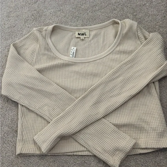 Madewell Women's Cream Sweater crop top - Picture 3 of 4
